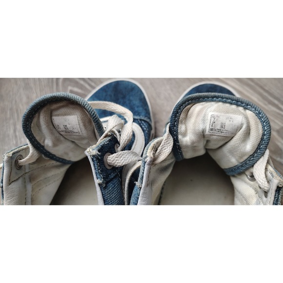 Vans Off The Wall Canvas Denim Sneakers Men 7‎ Classic White Blue - Picture 9 of 10
